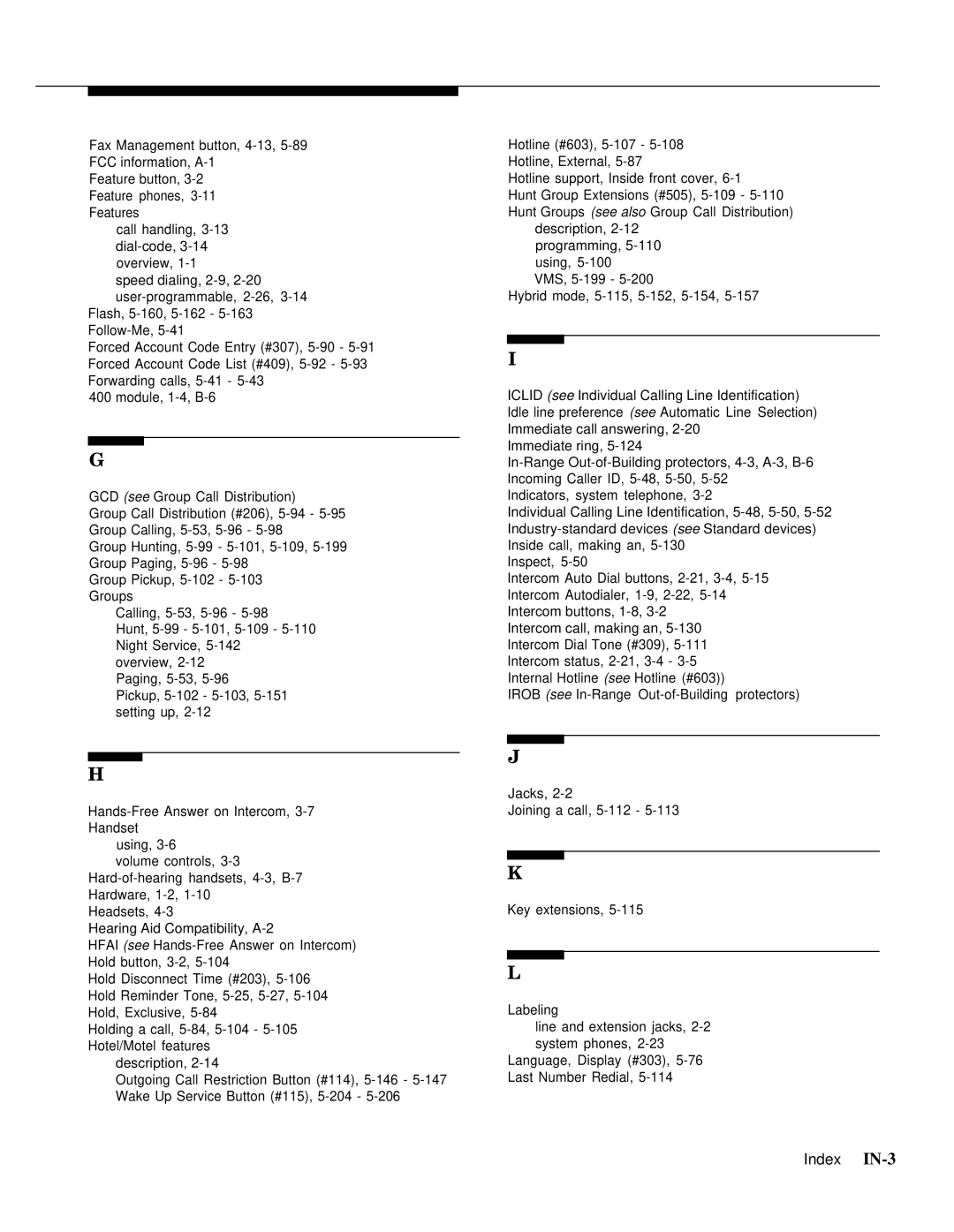 Lucent Technologies 4.1 manual Index IN-3 