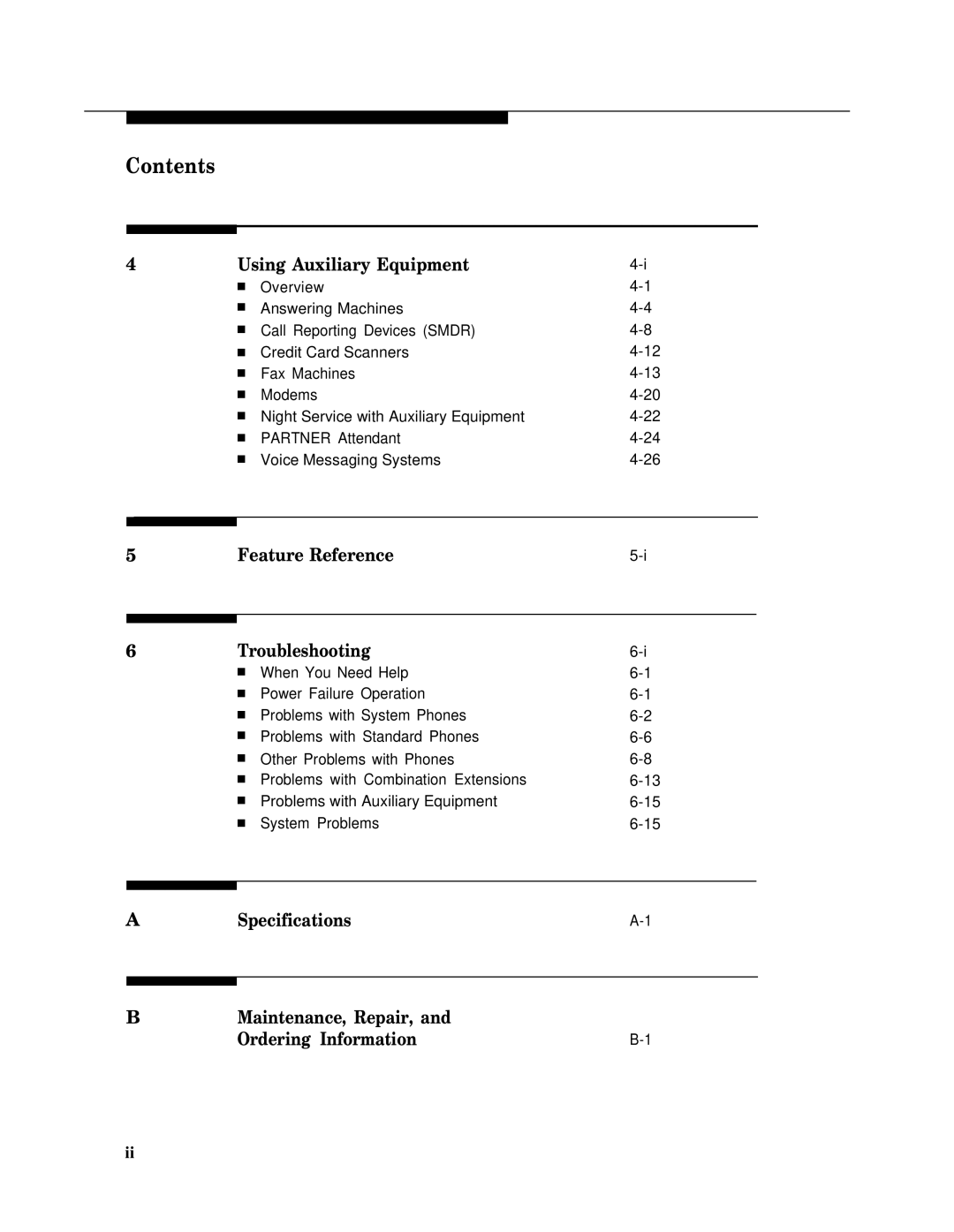 Lucent Technologies 4.1 manual Specifications Maintenance, Repair, Ordering Information 