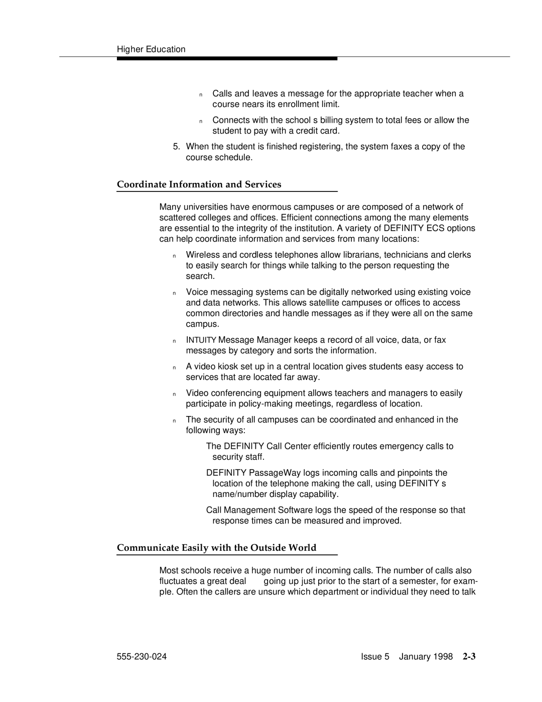 Lucent Technologies 555-230-024 manual Coordinate Information and Services, Communicate Easily with the Outside World 