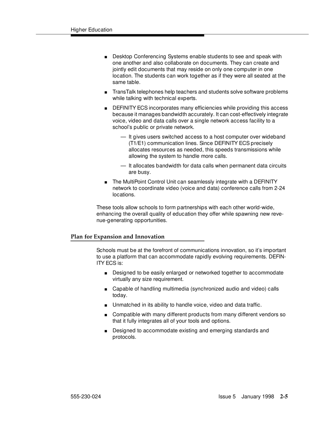 Lucent Technologies 555-230-024 manual Plan for Expansion and Innovation 