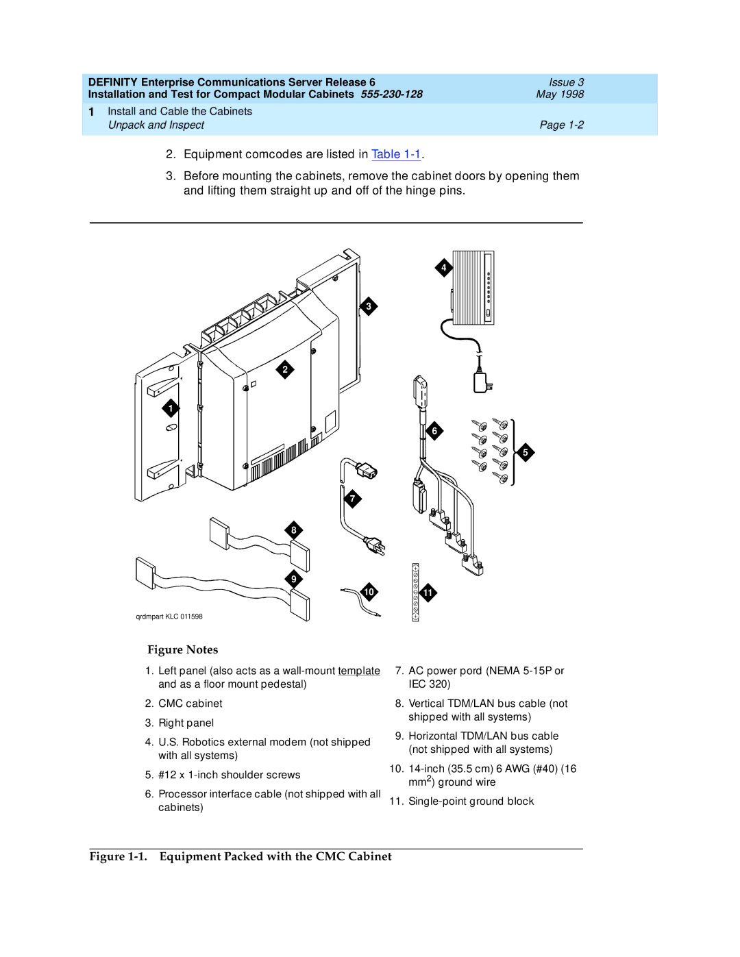 Lucent Technologies 555-230-128 manual Figure Notes 