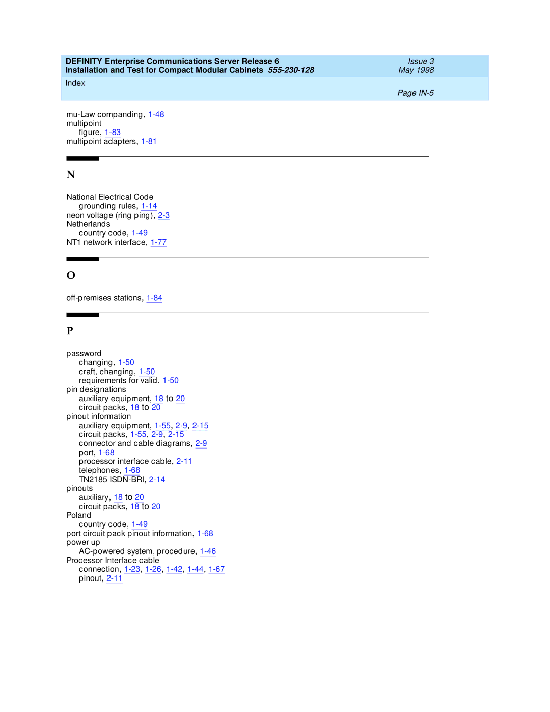 Lucent Technologies 555-230-128 manual Mu-Law companding Multipoint Multipoint adapters 