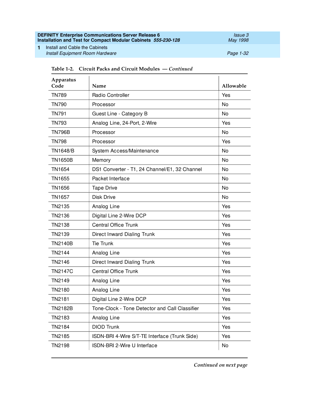 Lucent Technologies 555-230-128 manual On next 