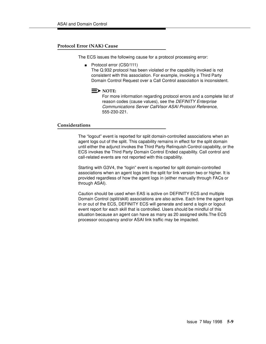 Lucent Technologies 555-230-220 manual Considerations 