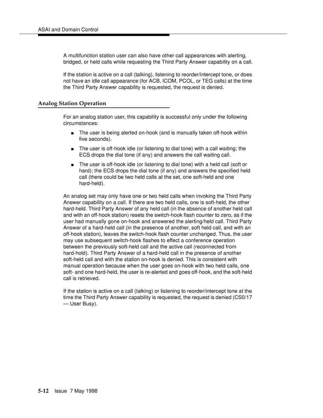 Lucent Technologies 555-230-220 manual Analog Station Operation 