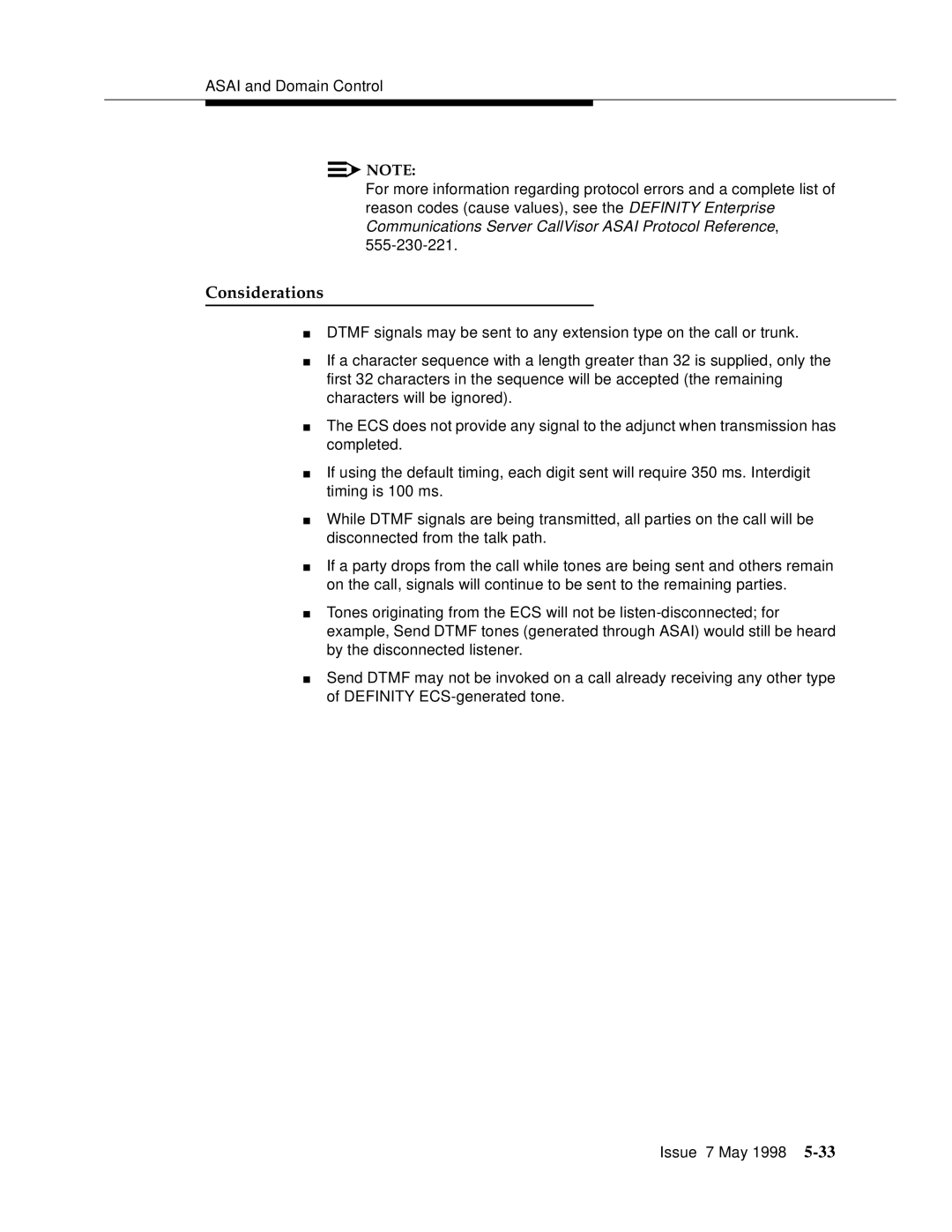 Lucent Technologies 555-230-220 manual Considerations 