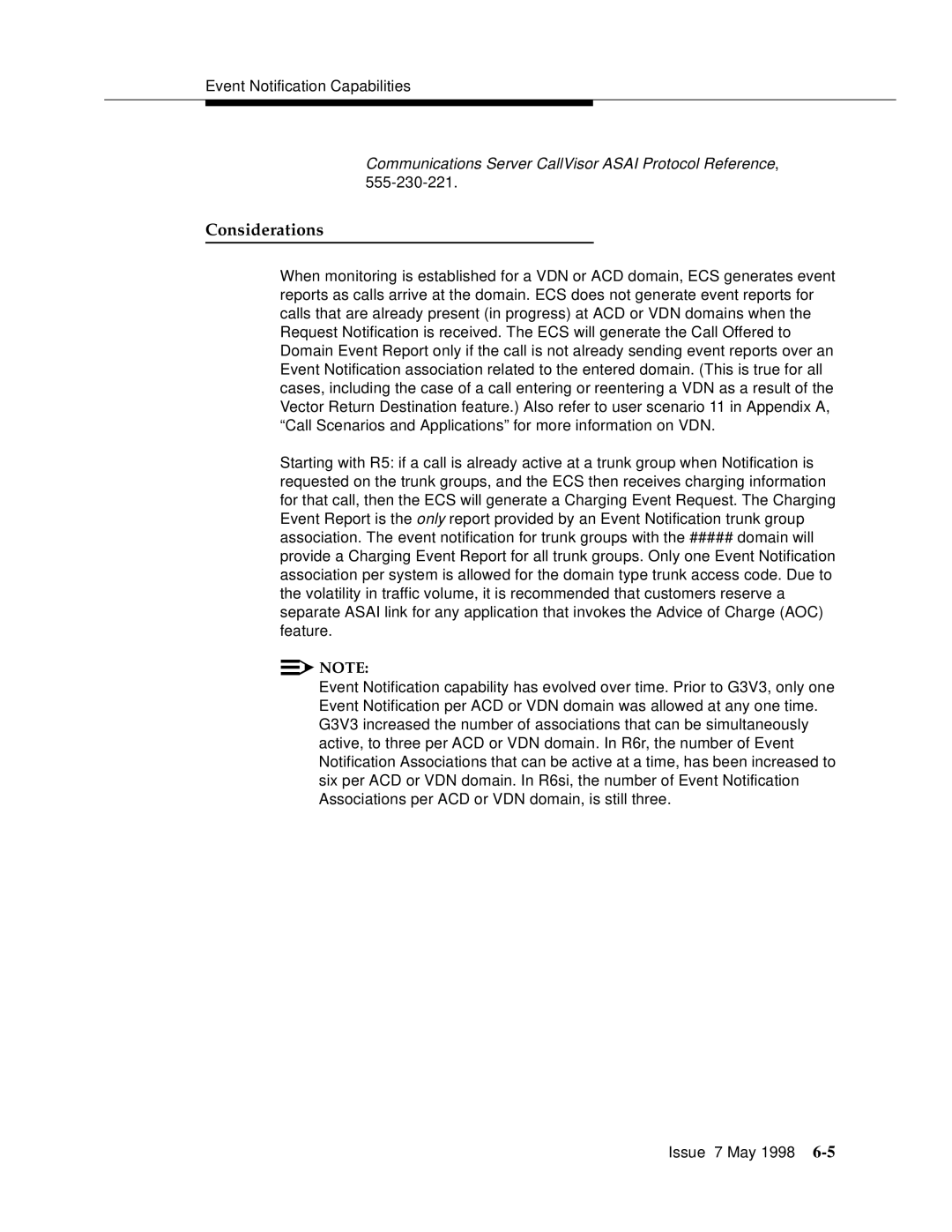 Lucent Technologies 555-230-220 manual Considerations 