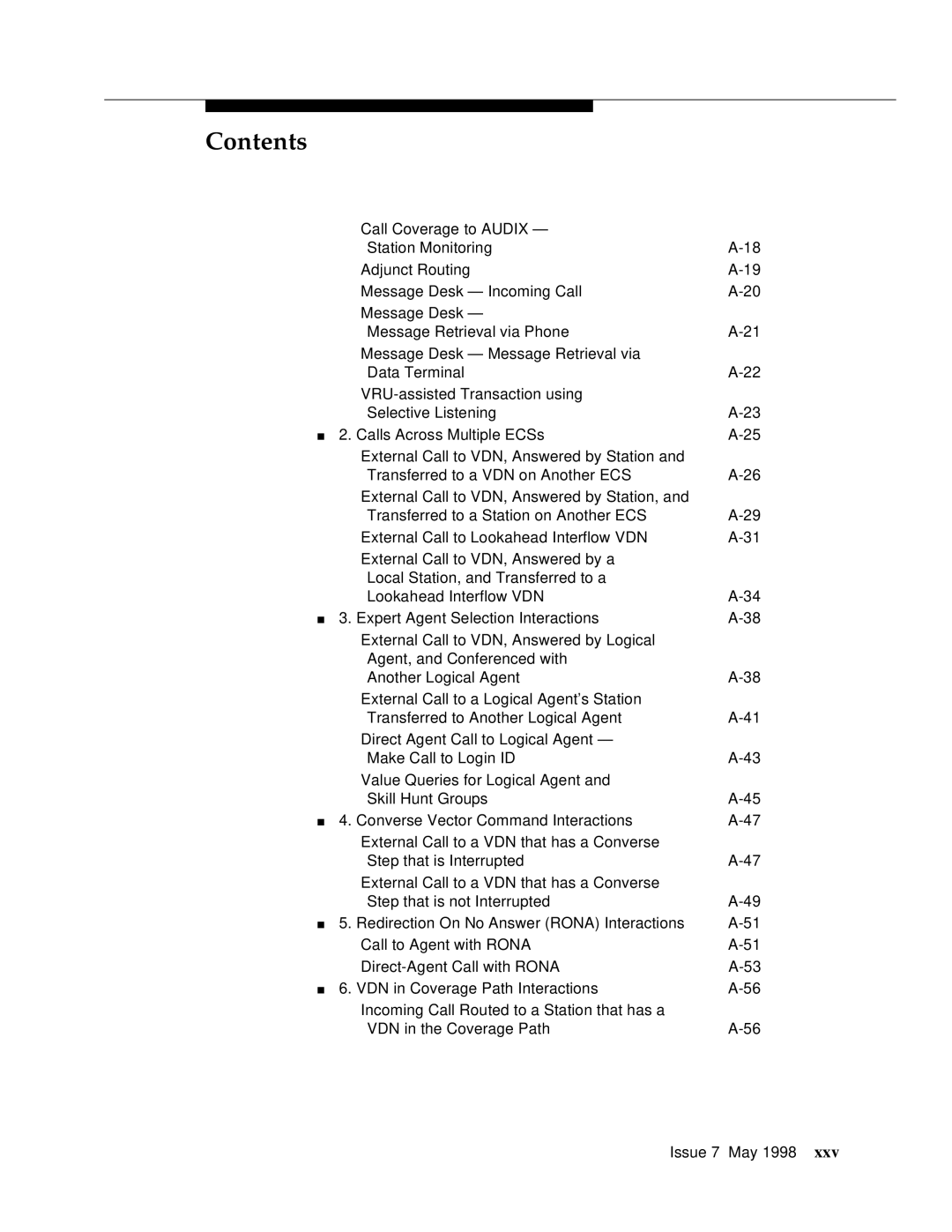 Lucent Technologies 555-230-220 manual Contents 