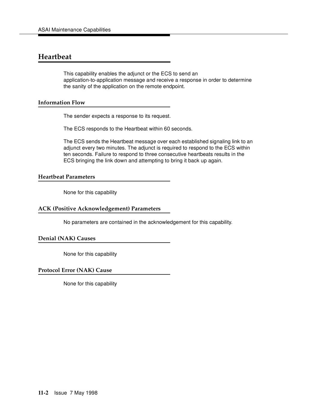 Lucent Technologies 555-230-220 manual Heartbeat Parameters 