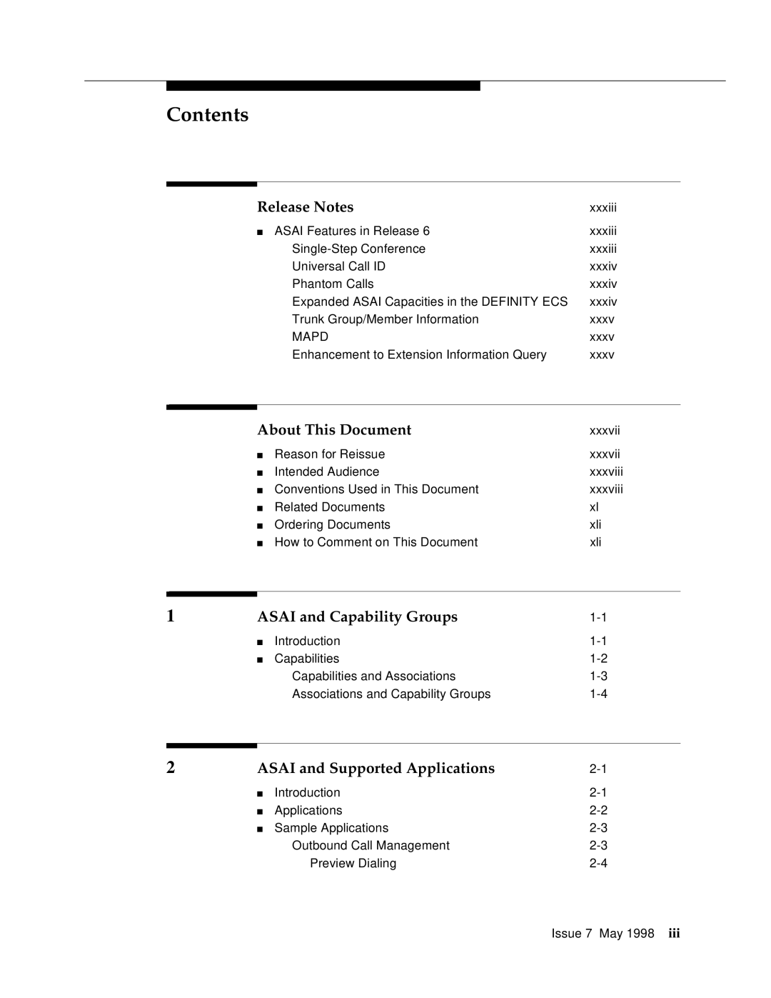 Lucent Technologies 555-230-220 manual Contents 