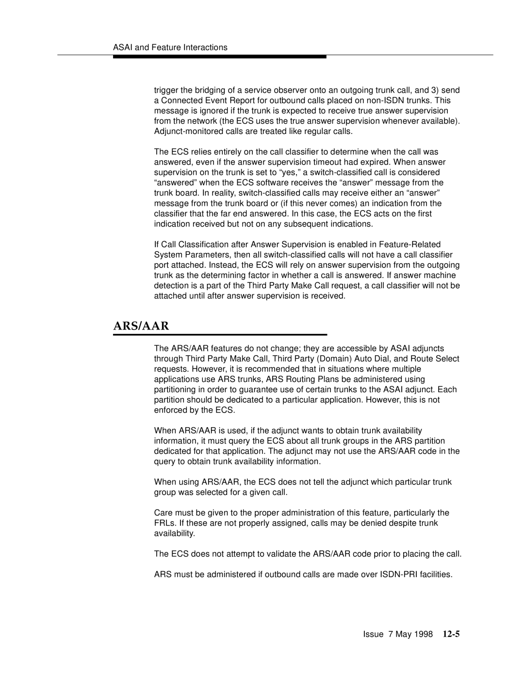 Lucent Technologies 555-230-220 manual Ars/Aar 