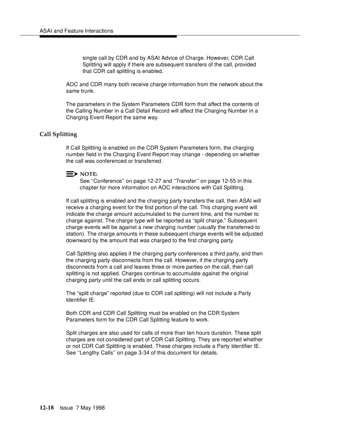 Lucent Technologies 555-230-220 manual Call Splitting 