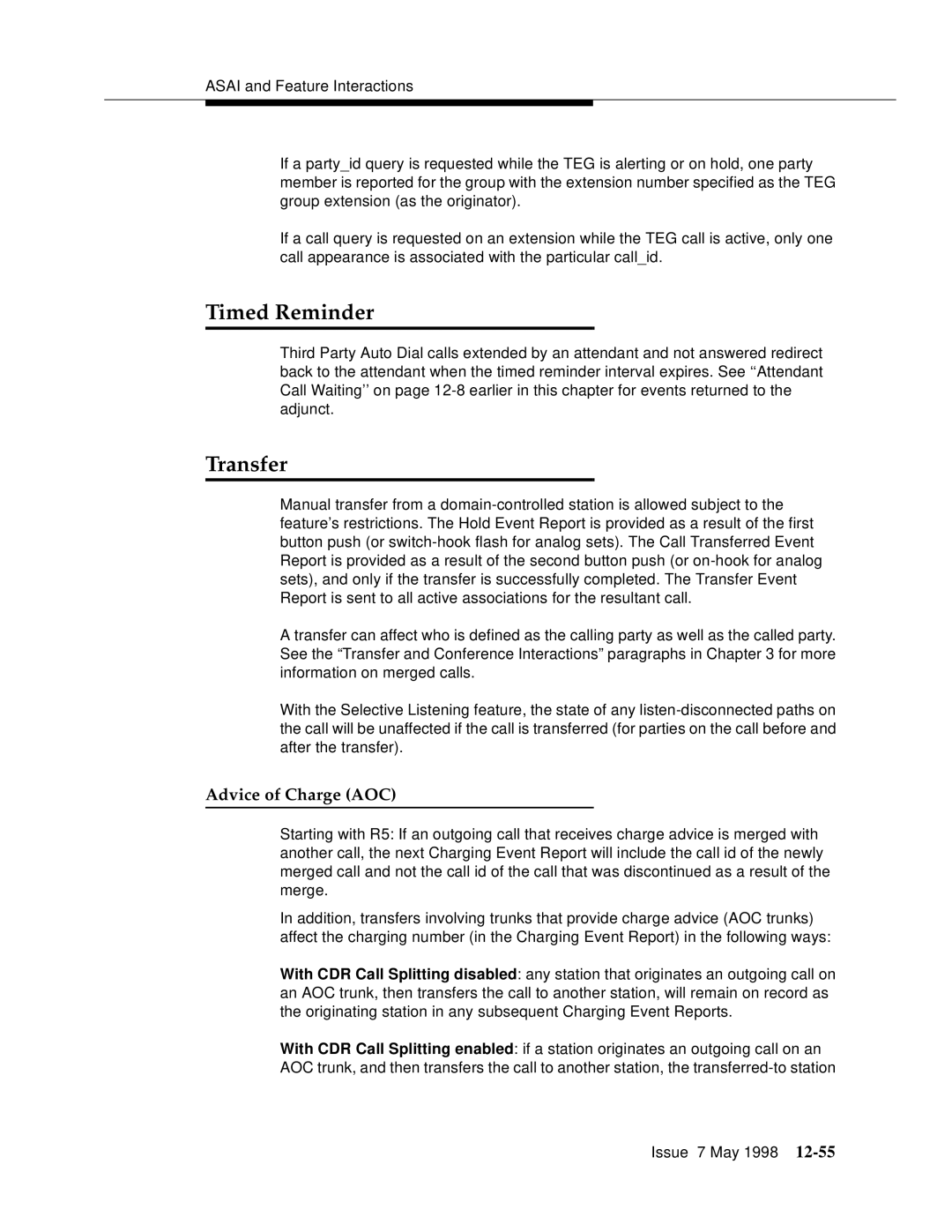 Lucent Technologies 555-230-220 manual Timed Reminder, Transfer 