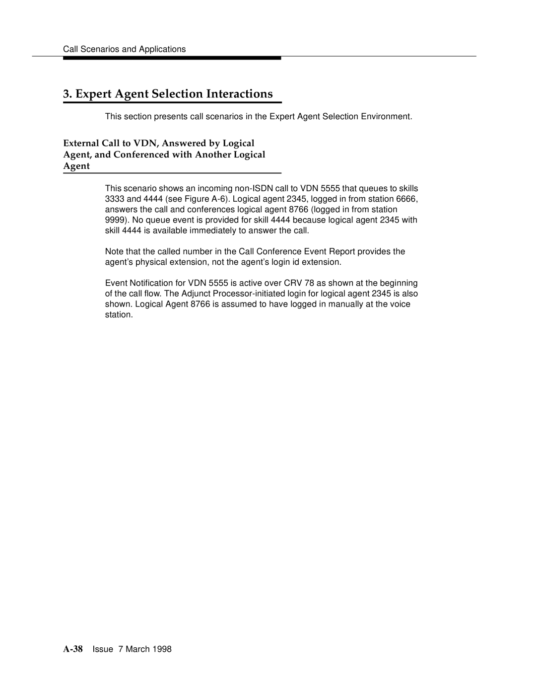 Lucent Technologies 555-230-220 manual Expert Agent Selection Interactions 