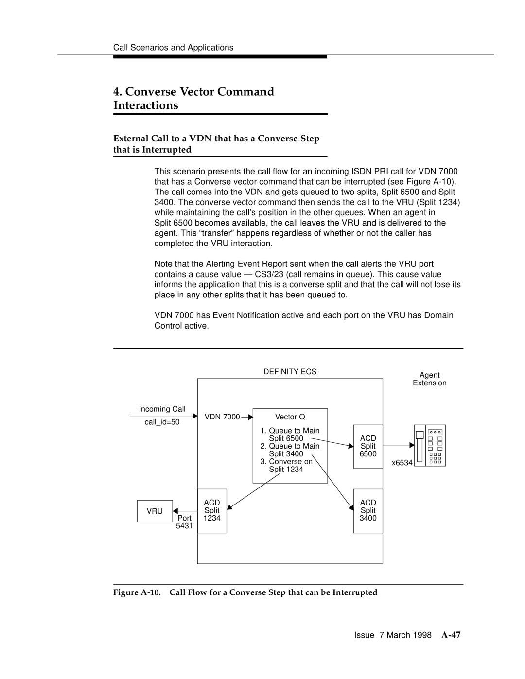 Lucent Technologies 555-230-220 manual Converse Vector Command Interactions 