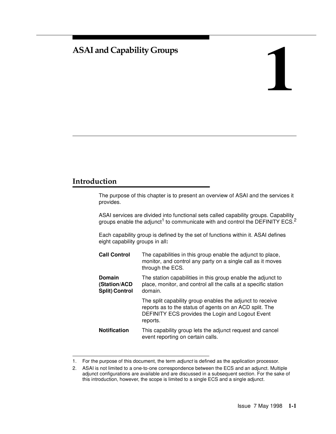 Lucent Technologies 555-230-220 manual Asai and Capability Groups, Introduction 