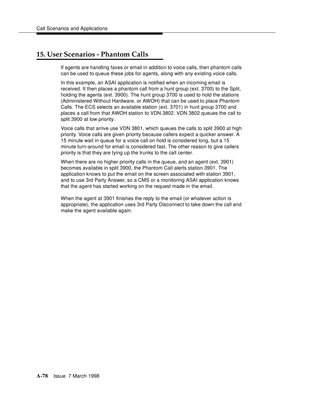 Lucent Technologies 555-230-220 manual User Scenarios Phantom Calls 