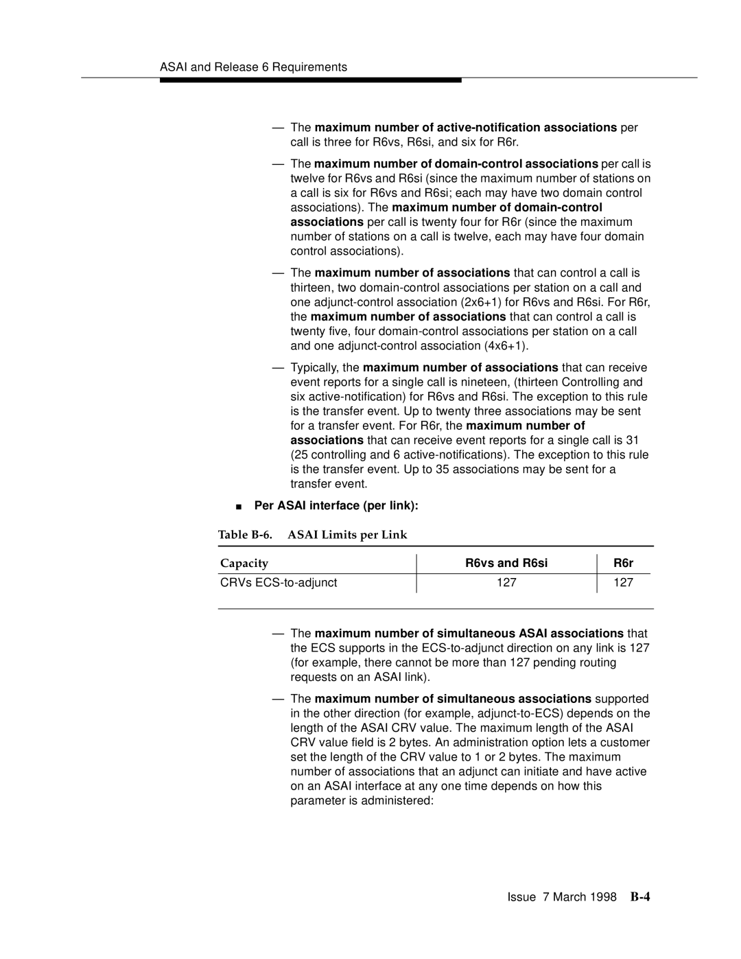 Lucent Technologies 555-230-220 manual Per Asai interface per link 