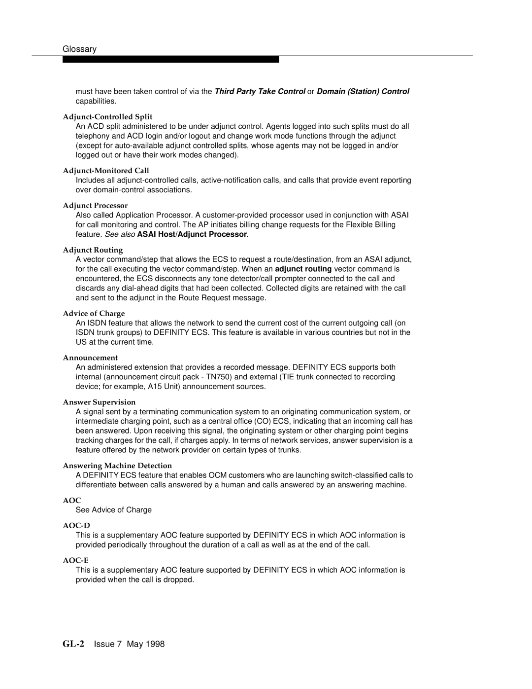 Lucent Technologies 555-230-220 manual GL-2Issue 7 May 