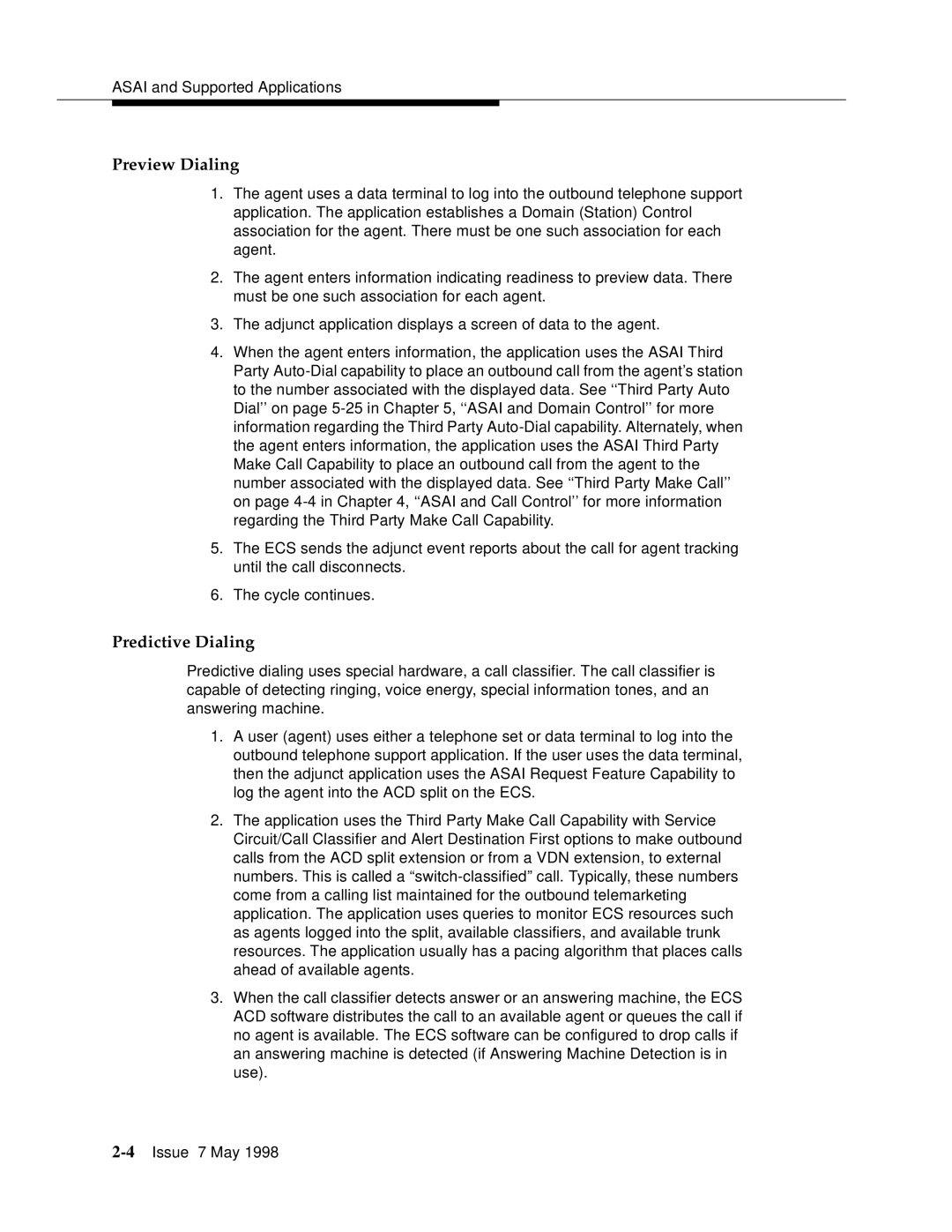 Lucent Technologies 555-230-220 manual Preview Dialing, Predictive Dialing 