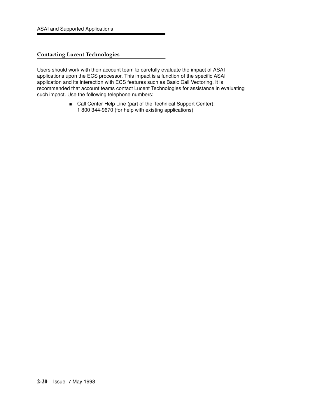 Lucent Technologies 555-230-220 manual Contacting Lucent Technologies 