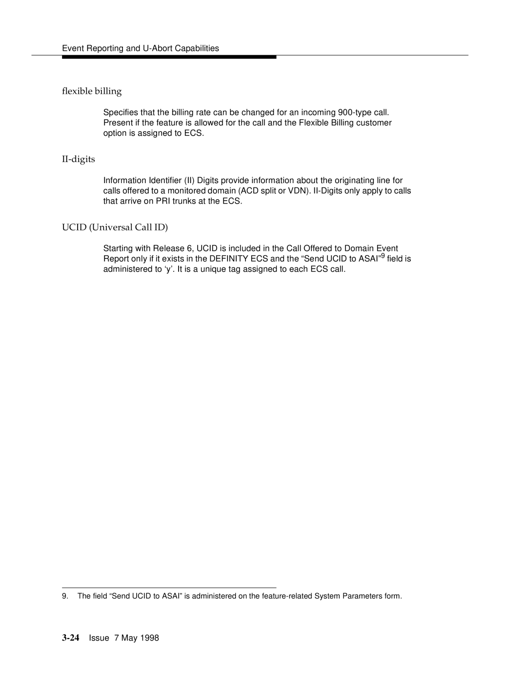 Lucent Technologies 555-230-220 manual Flexible billing, II-digits 