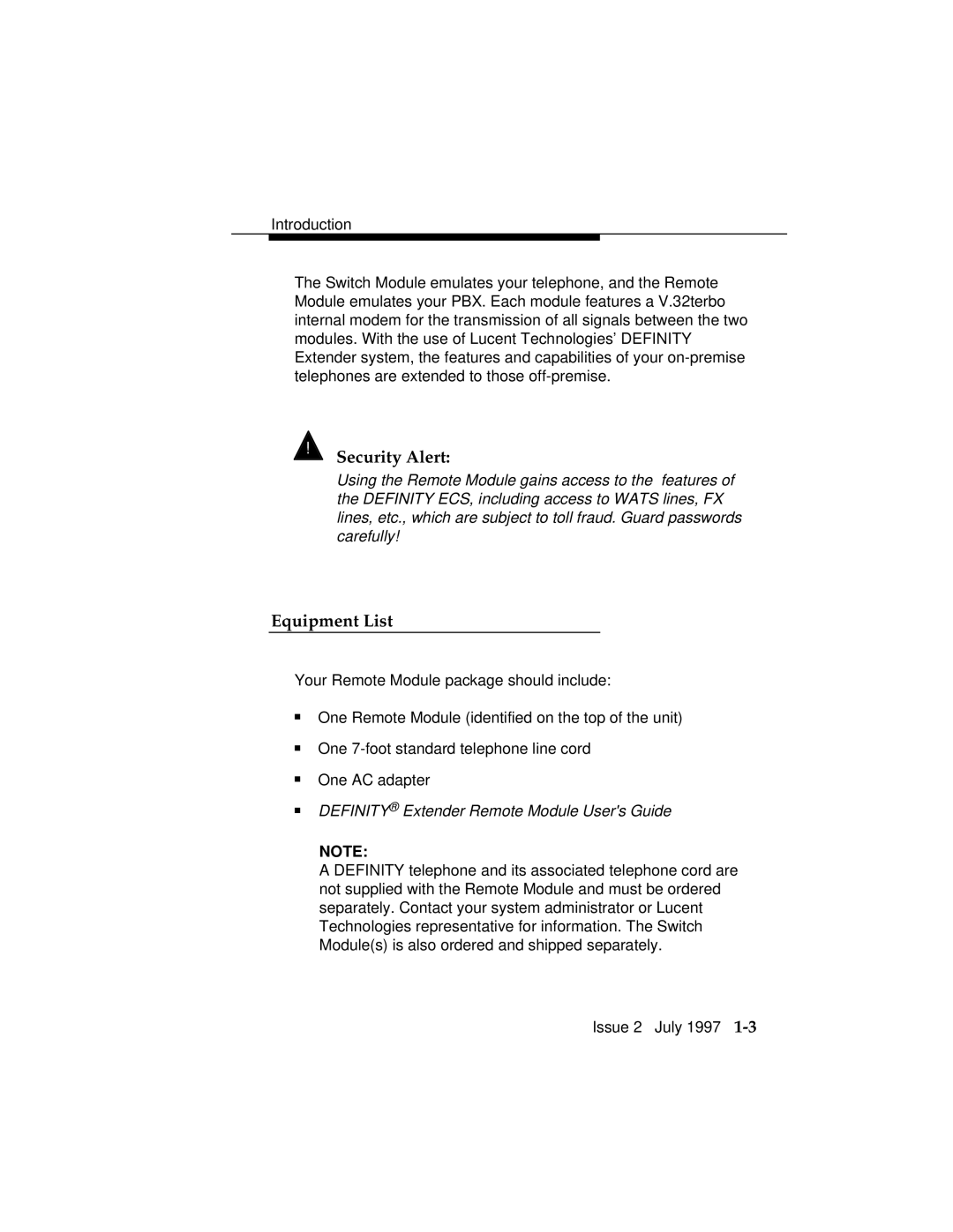 Lucent Technologies 555-230-796 manual Equipment List 