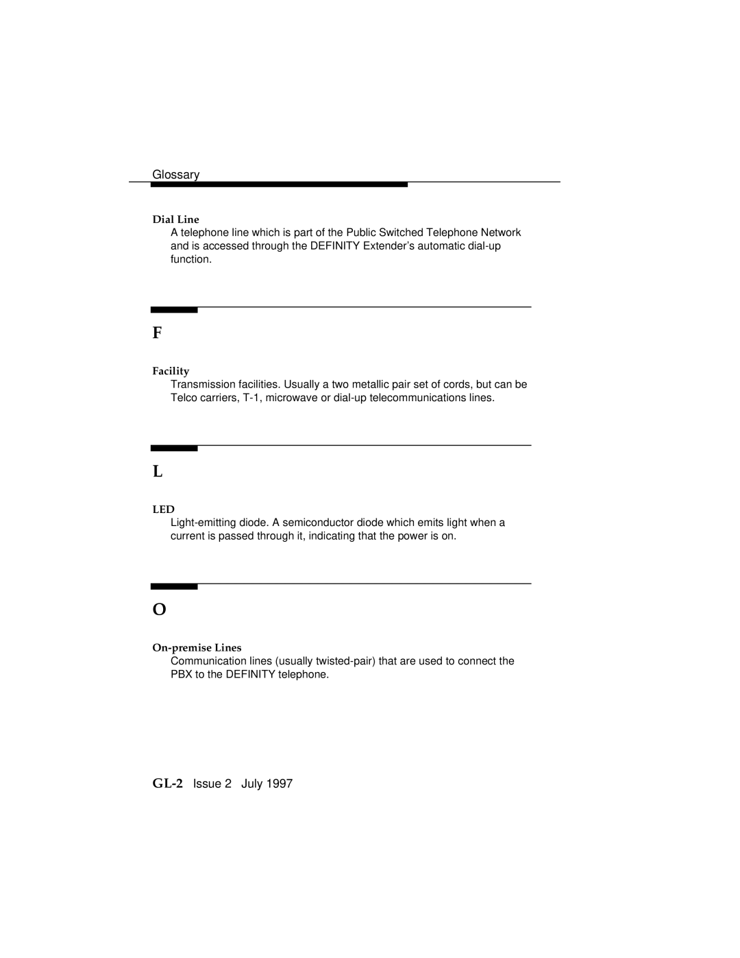 Lucent Technologies 555-230-796 manual GL-2Issue 2 July 