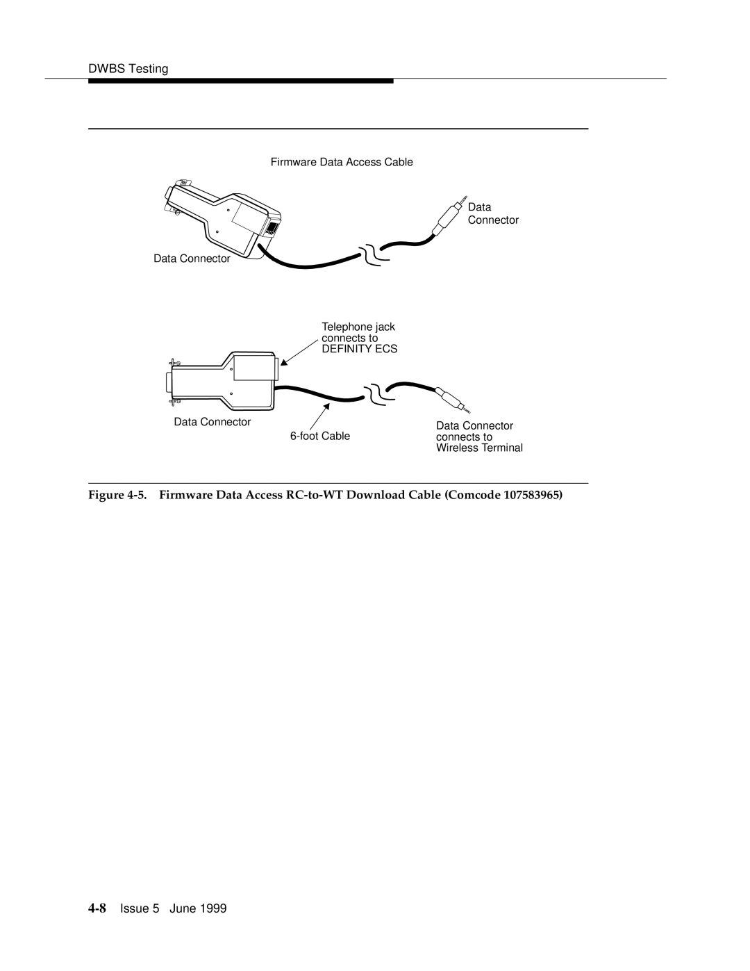 Lucent Technologies 555-232-102 manual Firmware Data Access RC-to-WT Download Cable Comcode 