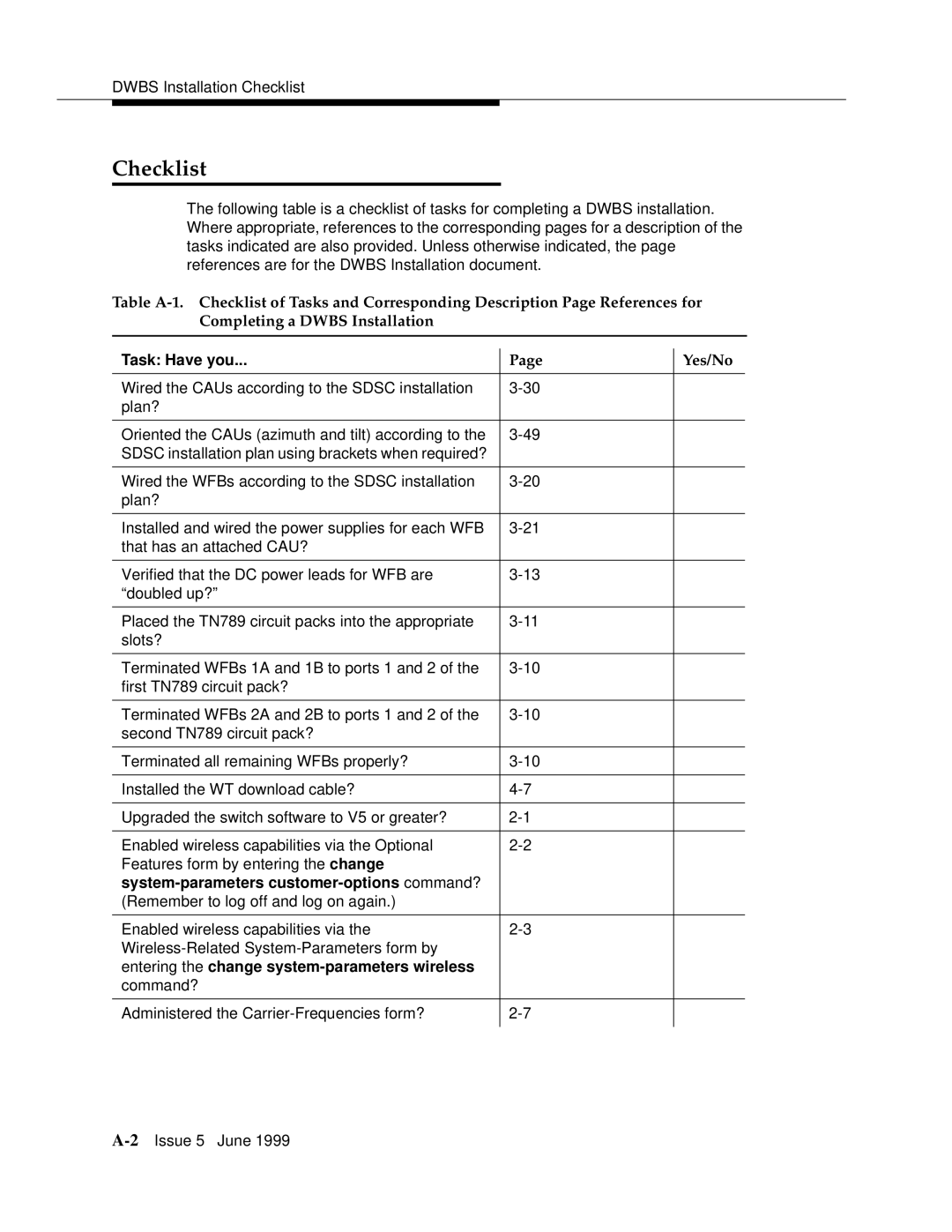 Lucent Technologies 555-232-102 manual Checklist, Task Have you 