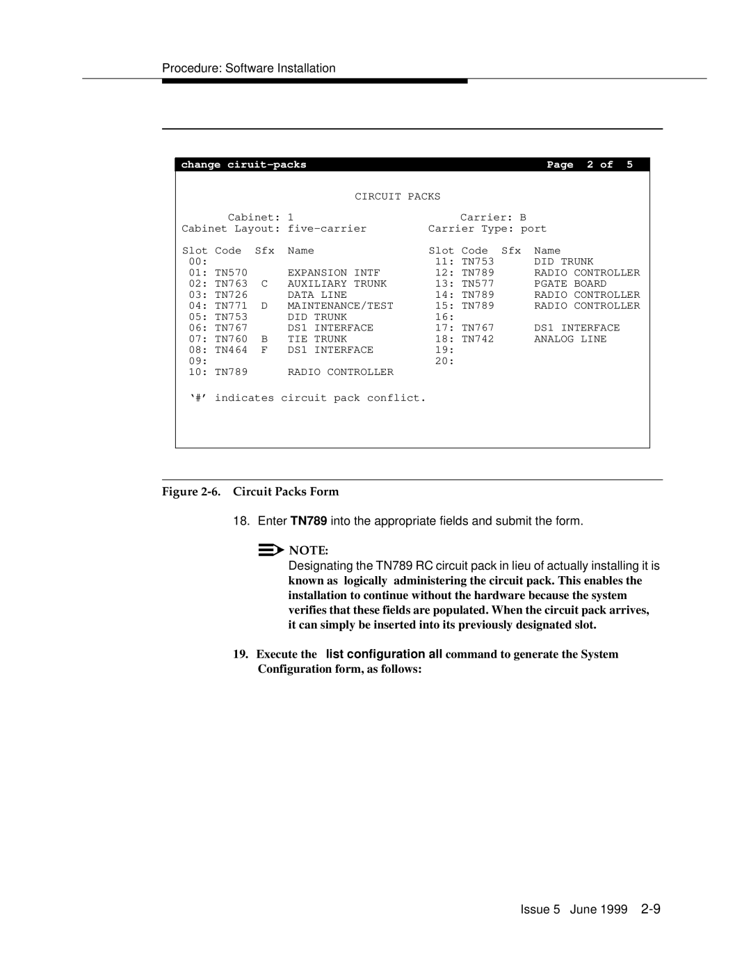 Lucent Technologies 555-232-102 manual Circuit Packs Form 