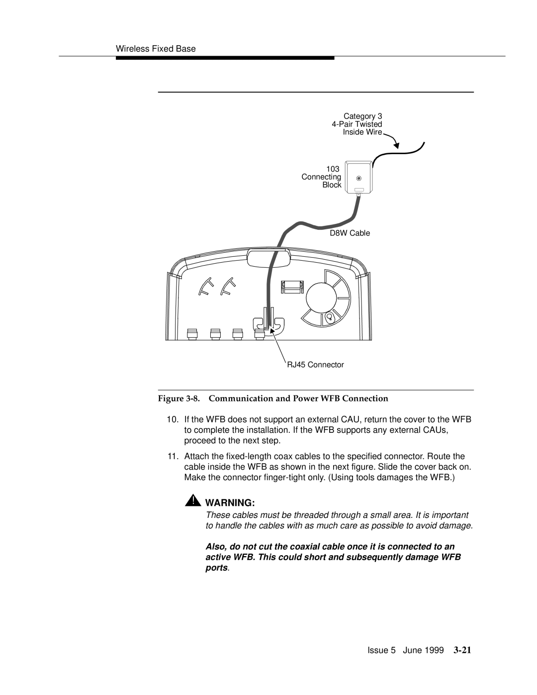 Lucent Technologies 555-232-102 manual Communication and Power WFB Connection 