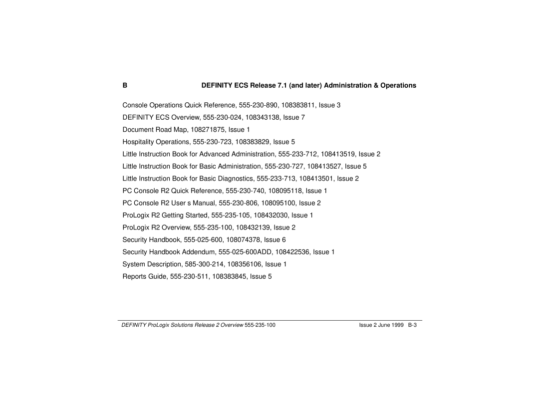 Lucent Technologies 555-235-100 manual 