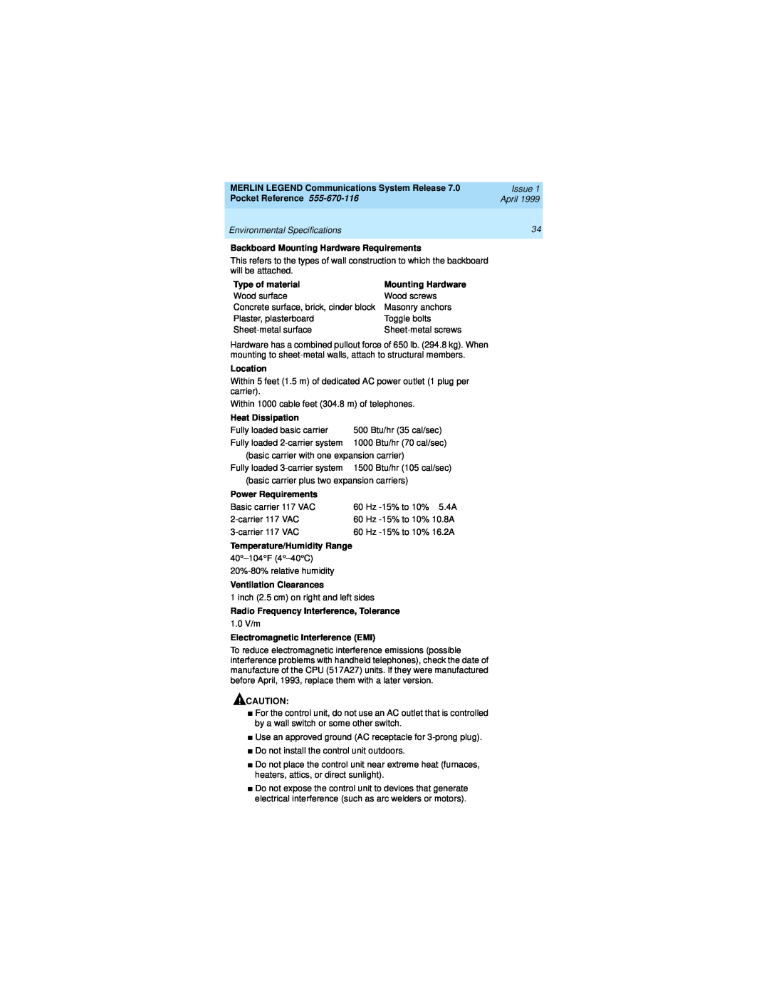 Lucent Technologies 555-670-116 MERLIN LEGEND Communications System Release, Issue, Pocket Reference, April, Wood surface 