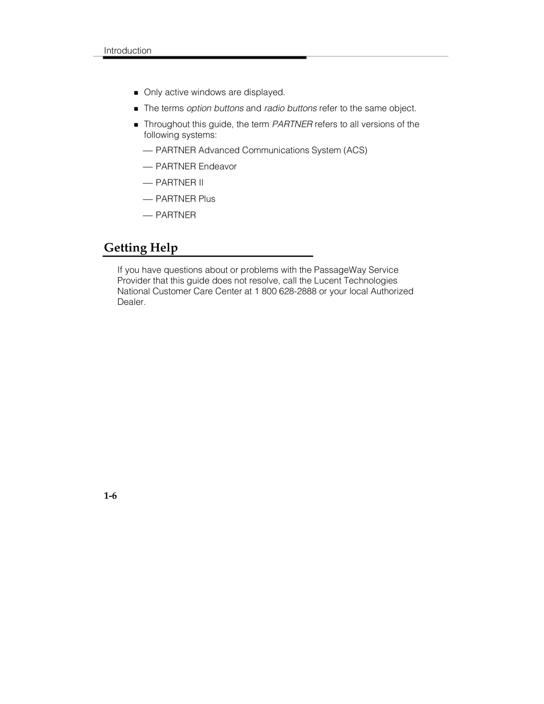 Lucent Technologies 560-201-113 manual Getting Help 