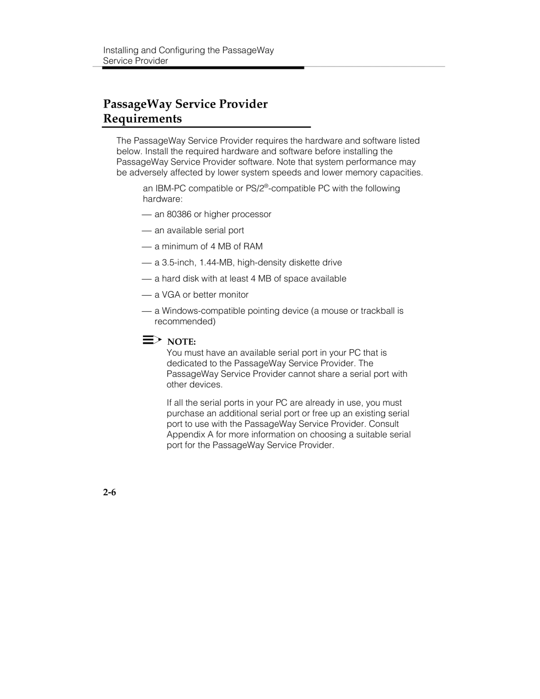 Lucent Technologies 560-201-113 manual PassageWay Service Provider Requirements 