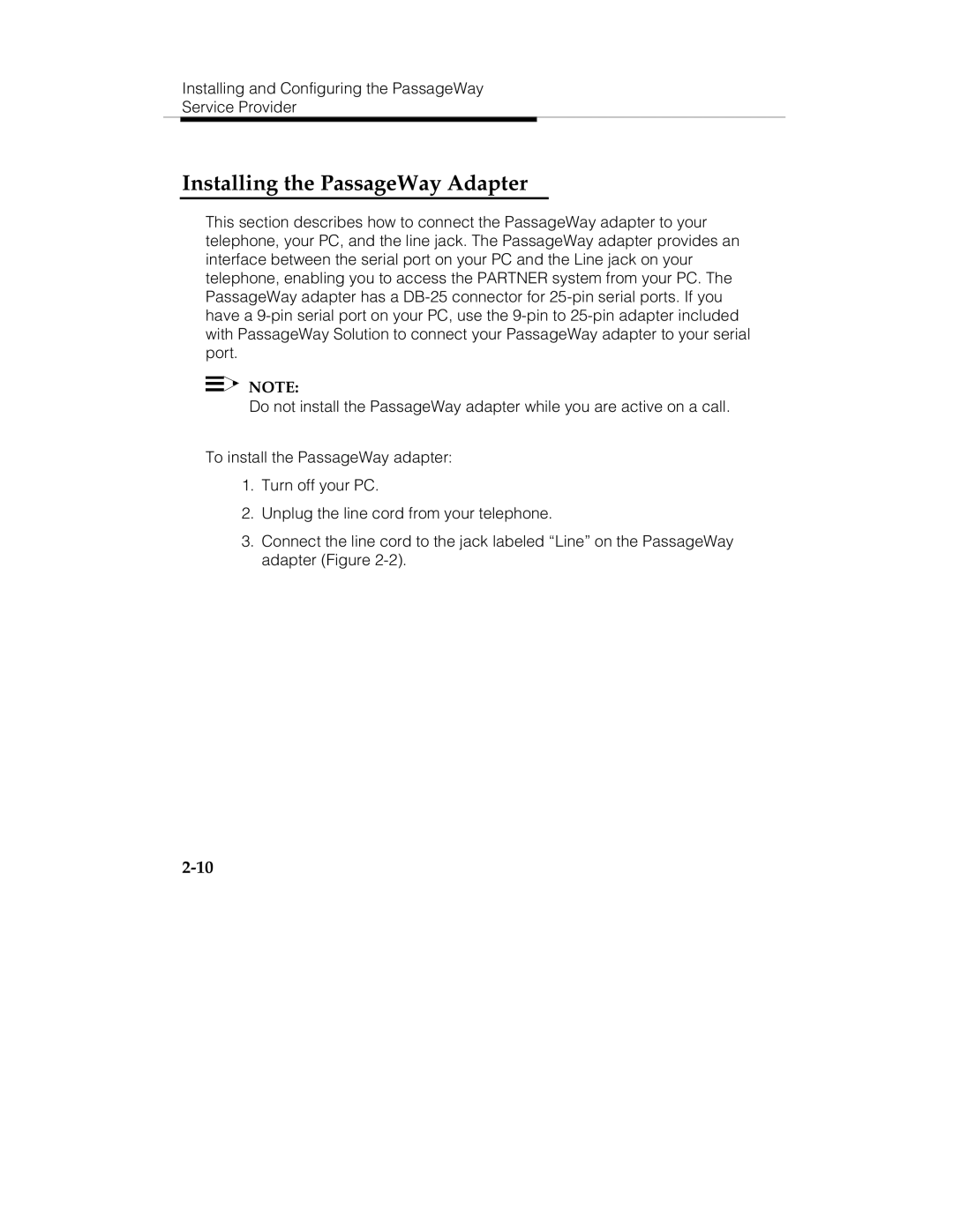 Lucent Technologies 560-201-113 manual Installing the PassageWay Adapter 