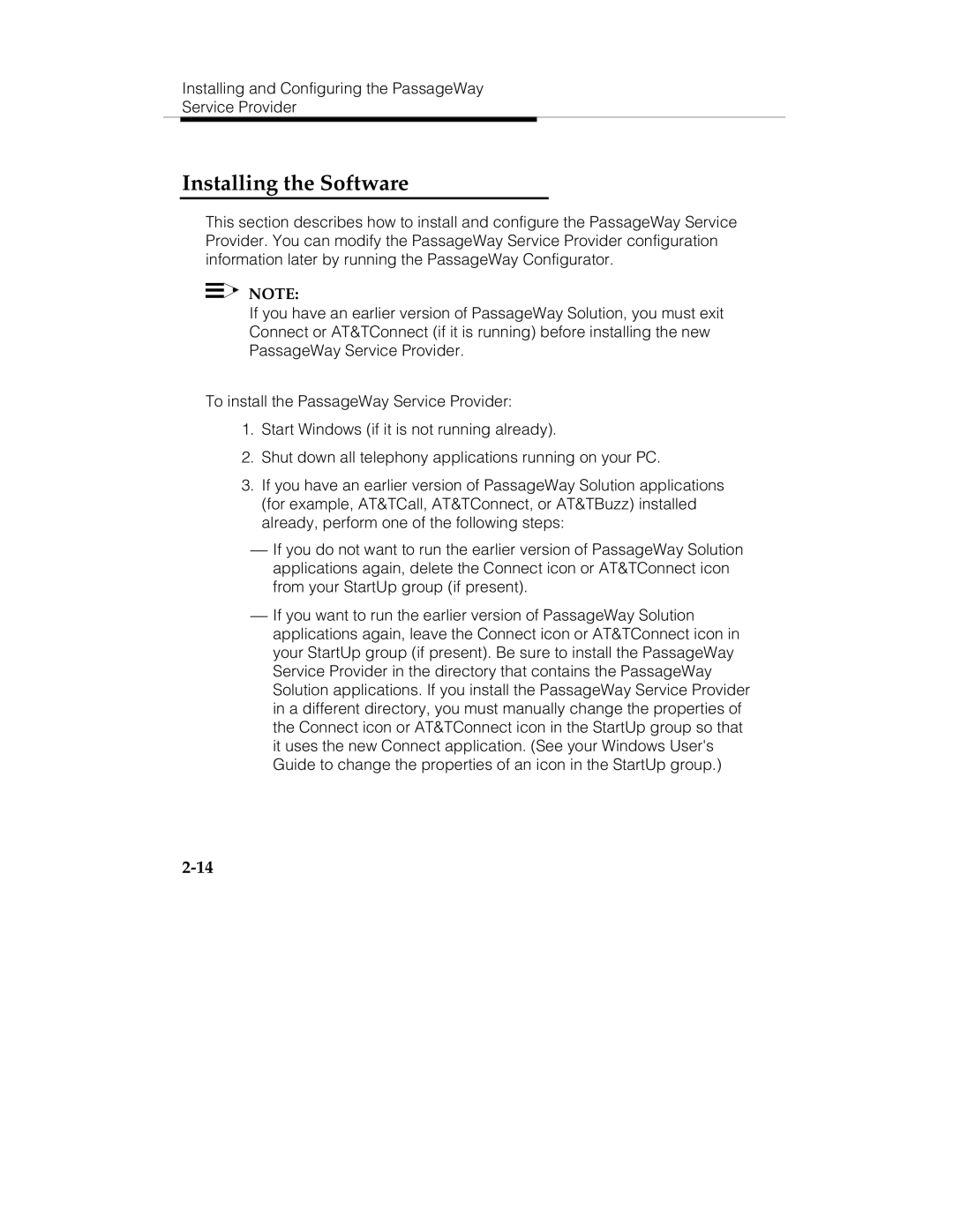 Lucent Technologies 560-201-113 manual Installing the Software 