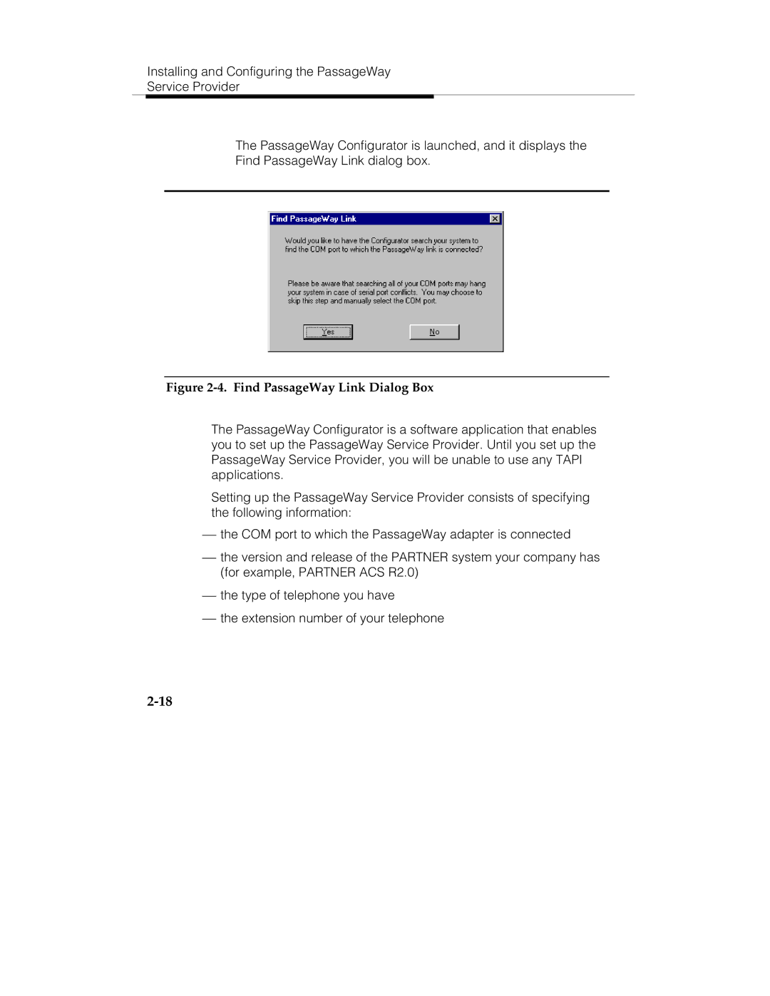 Lucent Technologies 560-201-113 manual Find PassageWay Link Dialog Box 