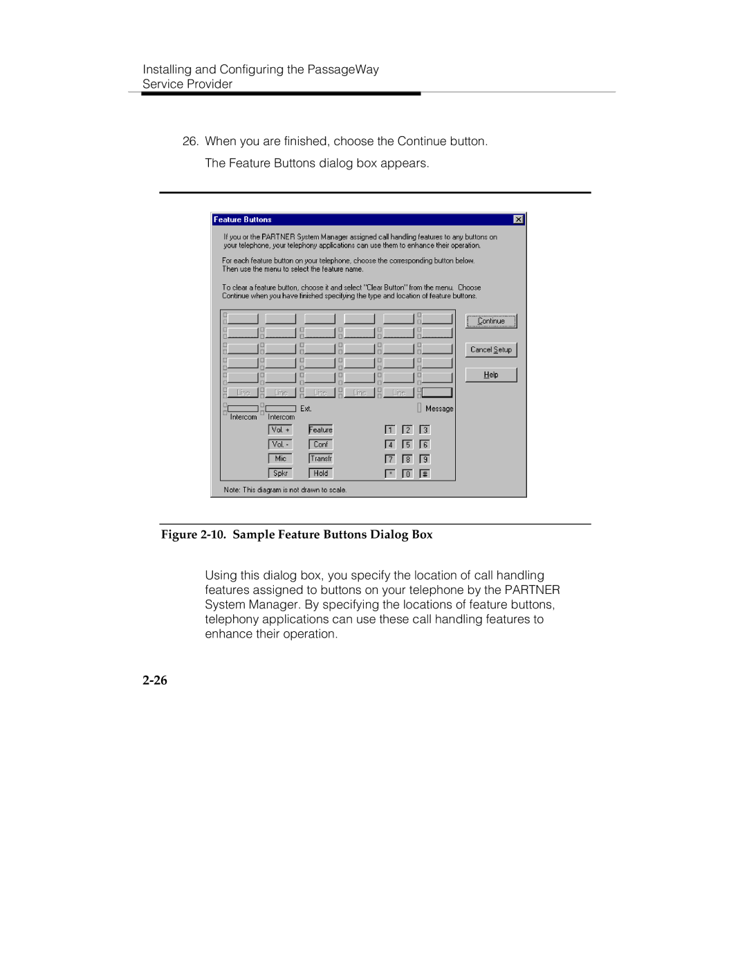 Lucent Technologies 560-201-113 manual Sample Feature Buttons Dialog Box 