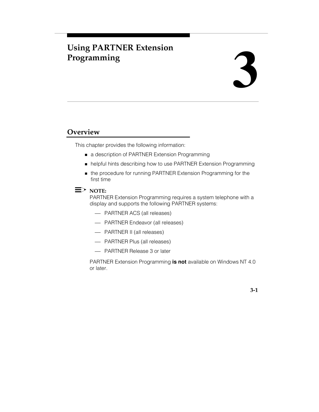 Lucent Technologies 560-201-113 manual Using Partner Extension Programming 