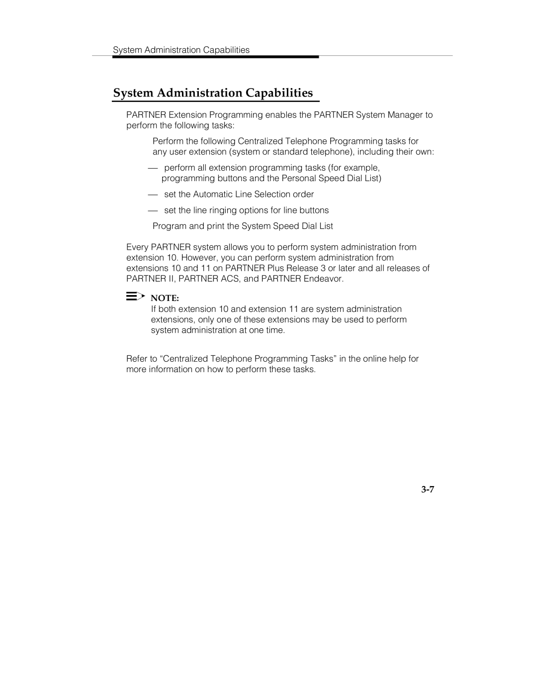 Lucent Technologies 560-201-113 manual System Administration Capabilities 