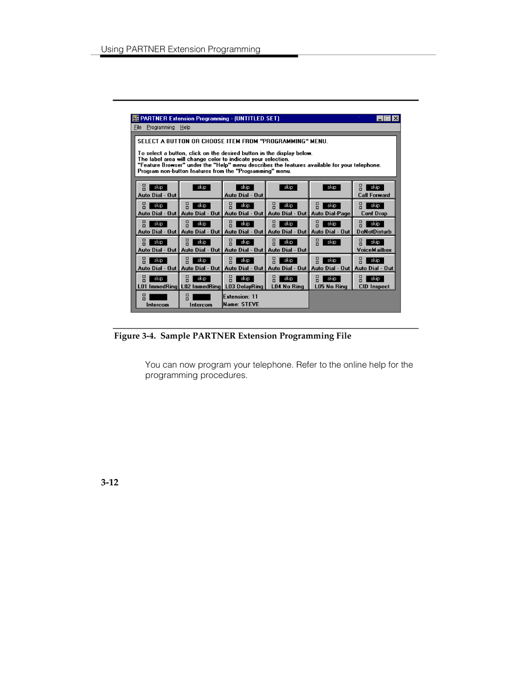 Lucent Technologies 560-201-113 manual Sample Partner Extension Programming File 