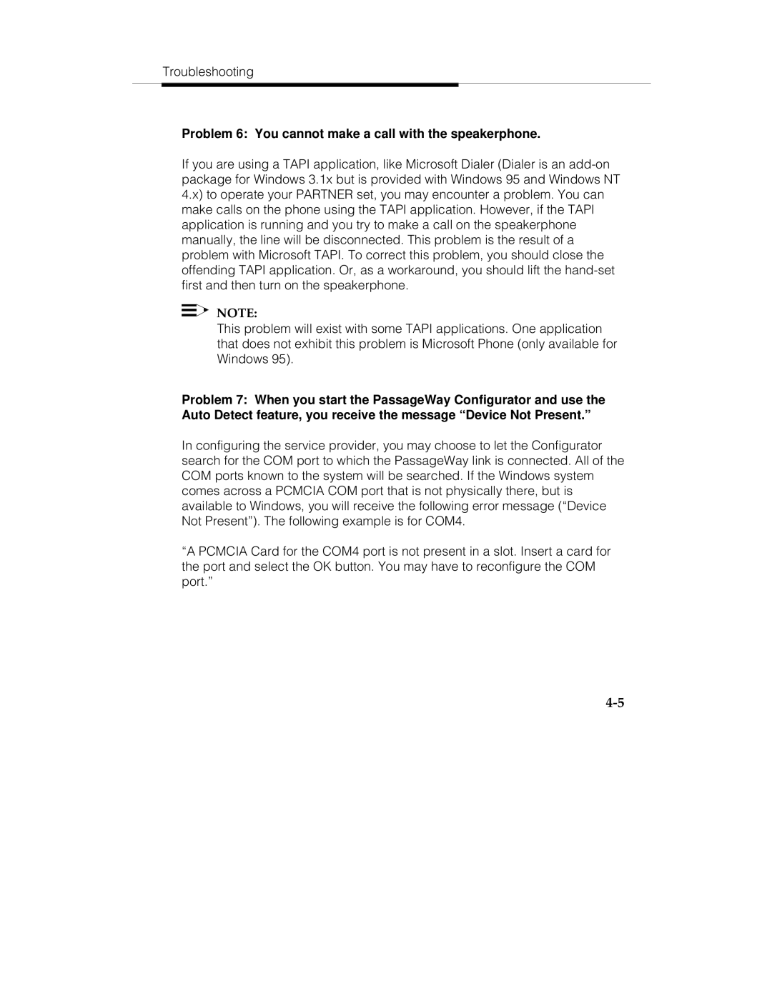 Lucent Technologies 560-201-113 manual Problem 6 You cannot make a call with the speakerphone 