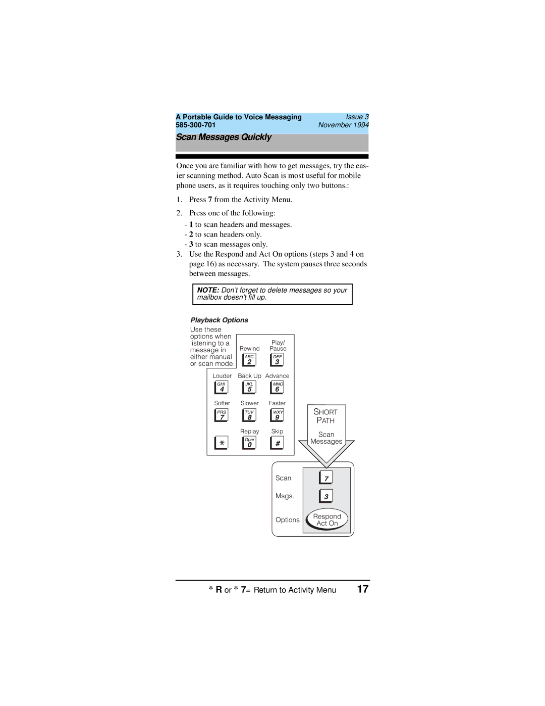 Lucent Technologies 107395352, 585-300-701 manual Scan Messages Quickly 