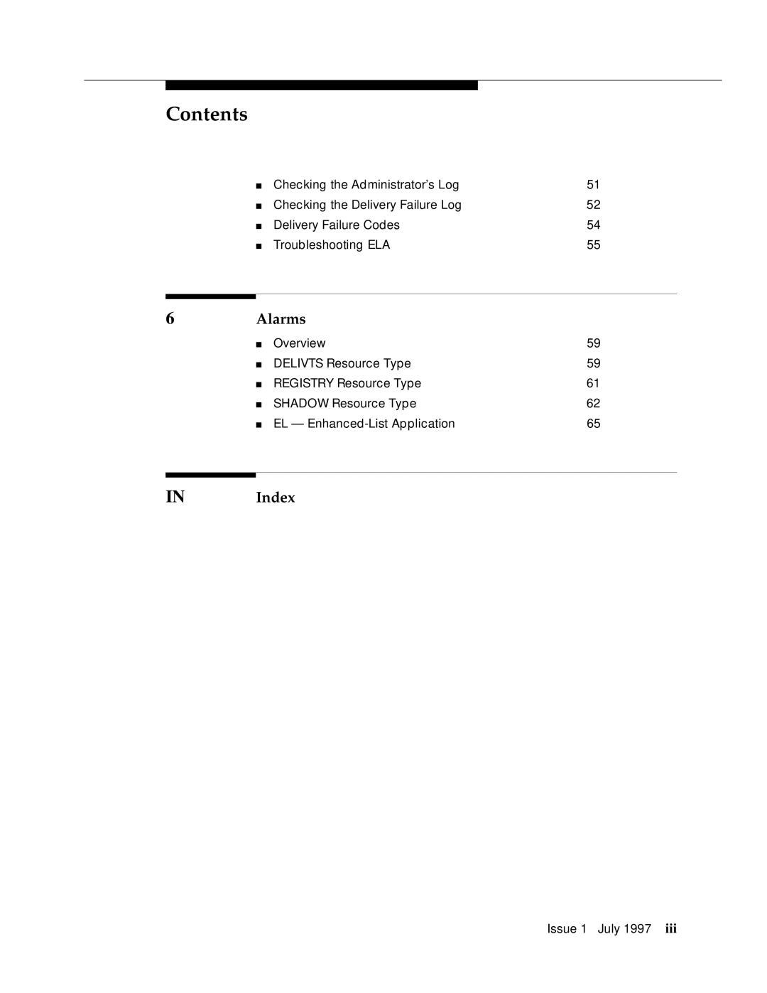 Lucent Technologies 585-310-575 manual INIndex 