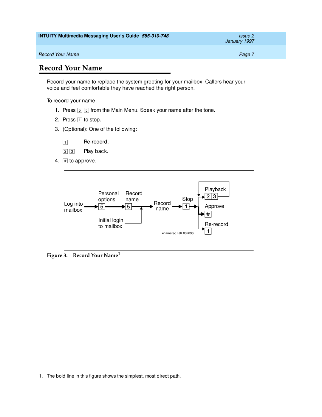 Lucent Technologies 585-310-748 manual Record Your Name1 