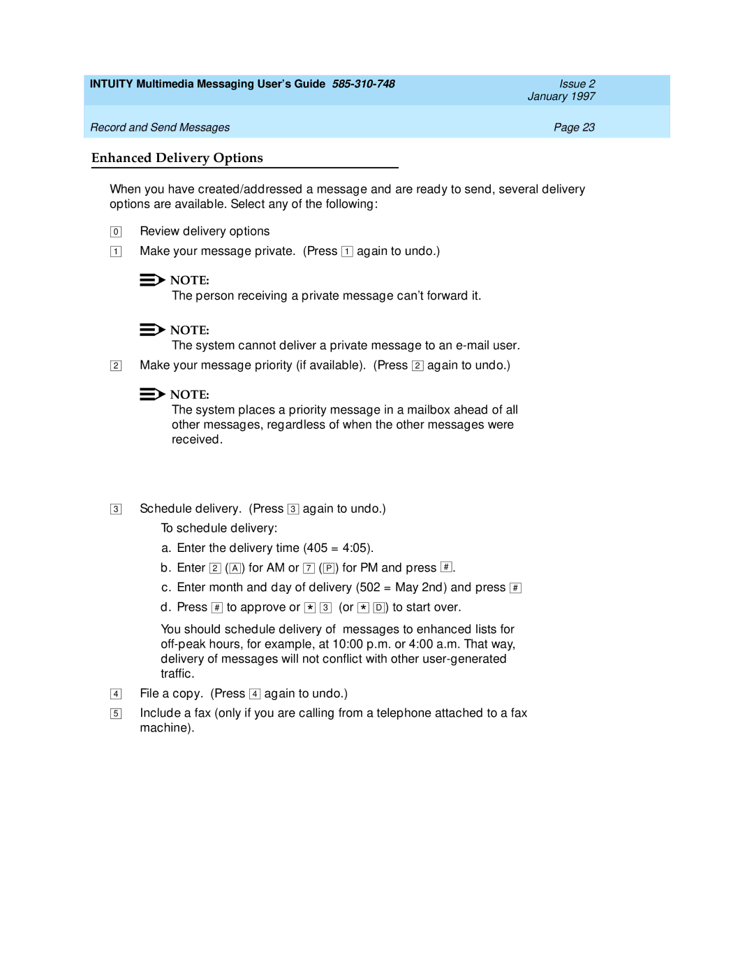 Lucent Technologies 585-310-748 manual Enhanced Delivery Options 