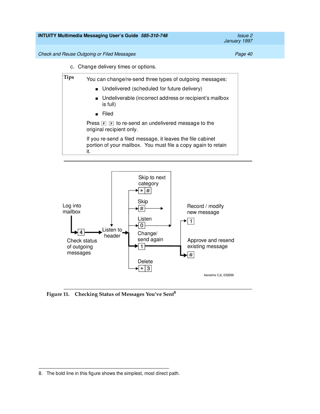 Lucent Technologies 585-310-748 manual Checking Status of Messages You’ve Sent8 