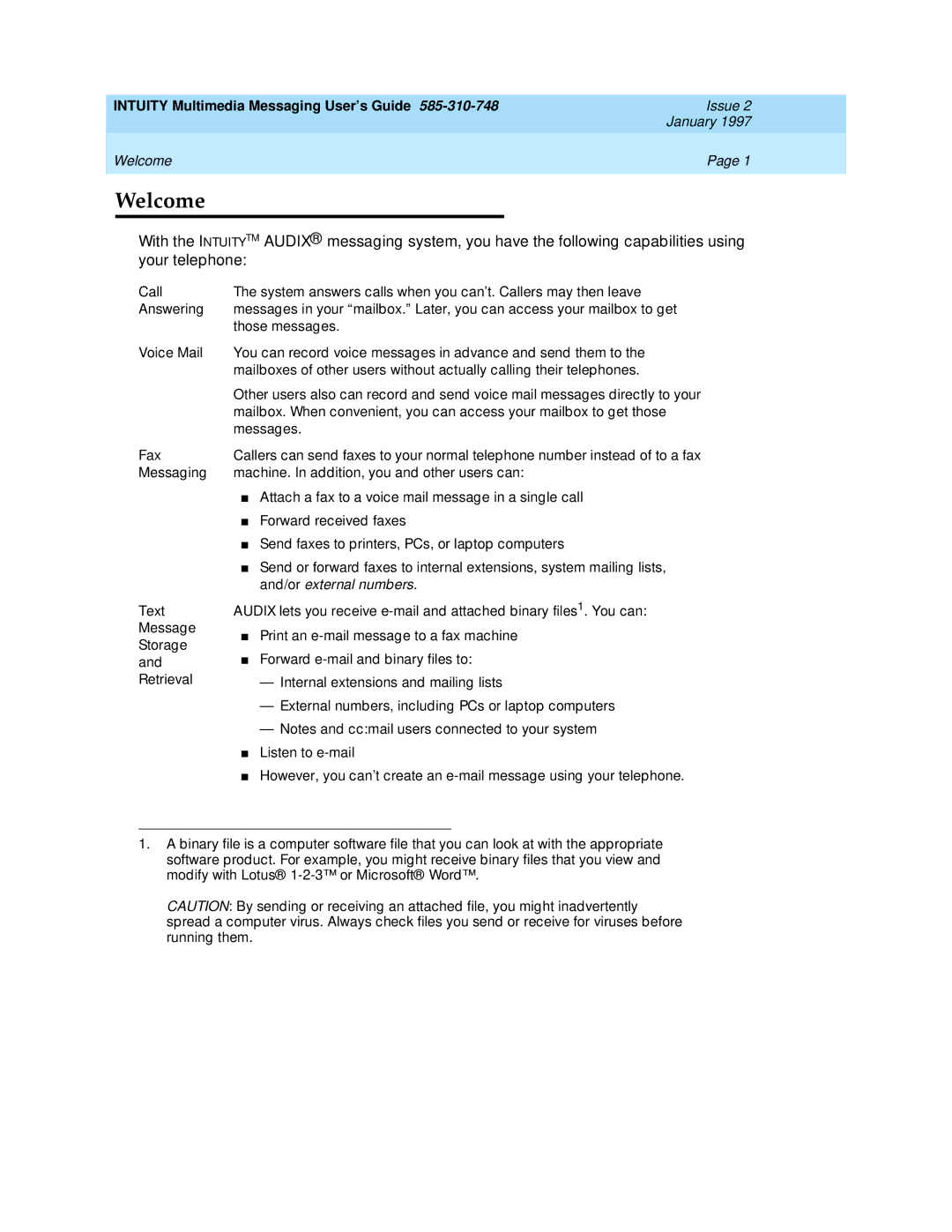 Lucent Technologies 585-310-748 manual Welcome, And/or external numbers 